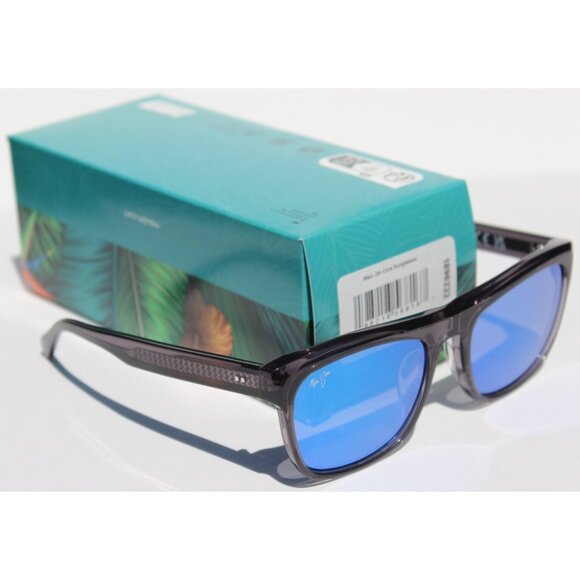 MAUI JIM S-Turns POLARIZED Sunglasses B872-14 Translucent Gray/Blue Hawaii NEW